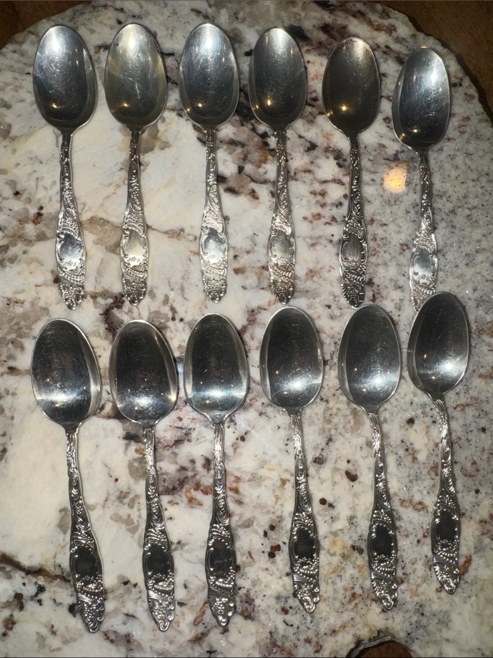 Towle PRINCESS Sterling Silver Rare set of 12 Demitasse Spoons. NO MONOGRAM!